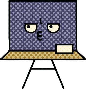 bir insan tarafından çizilmiş bir karatahtanın çizgi roman tarzı