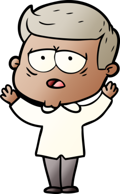 Bir insan tarafından çizilmiş yorgun bir adam.