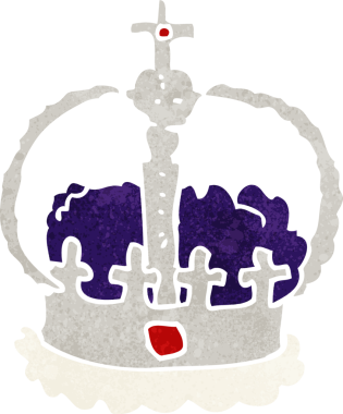 Bir insan tarafından çizilmiş karikatür tacı