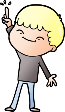 Bir insan tarafından çizilmiş mutlu çocuk çizgi filmi.