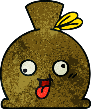 Bir insan tarafından çizilmiş eski grunge desenli bir çuval.