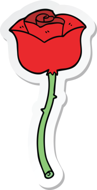 Bir insan tarafından çizilmiş bir karikatür çıkartması.