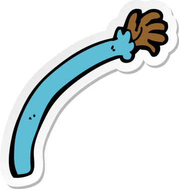 Bir insan tarafından çizilmiş bir karikatür kolunun çıkartması.