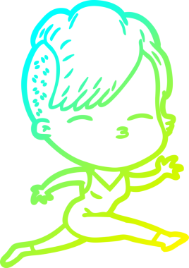 Bir insan tarafından çizilen çizgi film kızı çizimi.