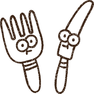 Bir insan tarafından çizilmiş çatal bıçak kömürü.