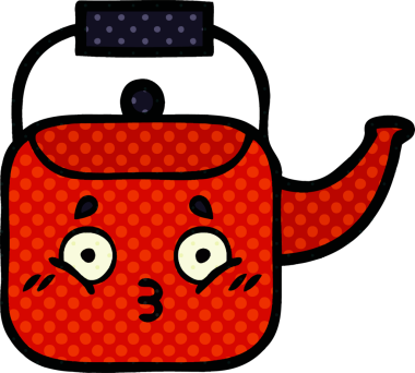 Bir insan tarafından çizilmiş bir çaydanlık çizgi filmi.