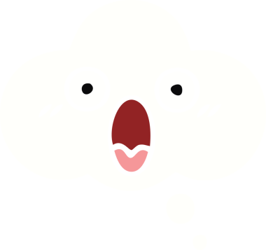 Bir insan tarafından çizilen düşünce baloncuğunun düz renkli retro karikatürü