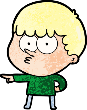 Bir insan tarafından çizilmiş çizgi film çocuğu.