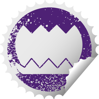 Bir insan tarafından çizilmiş çiçek desenli dairesel kabuk soyma etiketi.