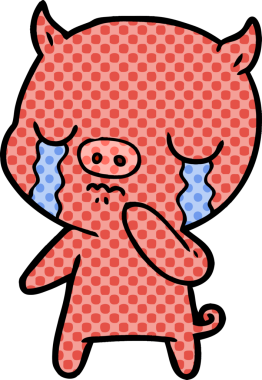 Bir insan tarafından çizilmiş domuz ağlaması.