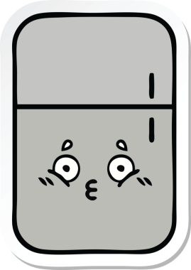 Bir insan tarafından çizilmiş şirin bir buzdolabı etiketi.