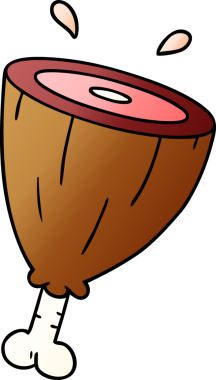 Bir insan tarafından çizilmiş jambon ekleminin gradyan karikatürü.