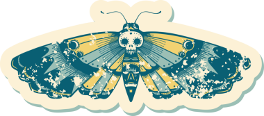 Bir insan tarafından çizilmiş ölü bir baş güvesinin sembolik dövmesi.