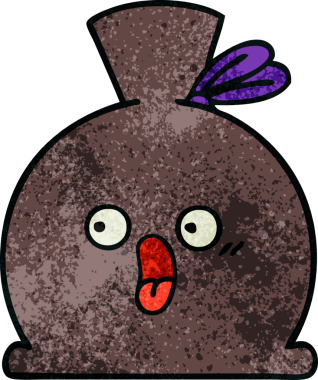 Bir insan tarafından çizilmiş eski grunge desenli bir çuval.