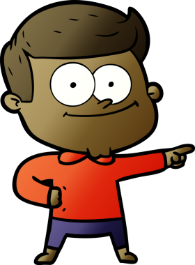 Bir insan tarafından çizilmiş mutlu bir adam.