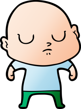 bir insan tarafından çizilmiş kel bir adam.