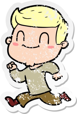 Bir insan tarafından çizilmiş, karikatür dostu bir adamın sıkıntılı çıkartması.