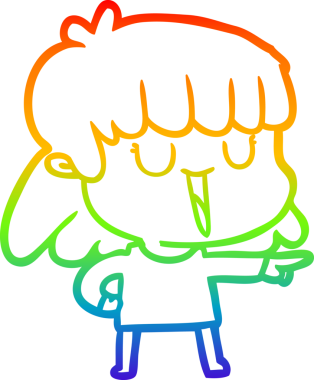 gökkuşağı gradyan çizimi bir insan tarafından çizilmiş bir karikatür kadın