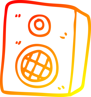 Bir insan tarafından çizilmiş bir çizgi film hoparlörünün sıcak gradyan çizimi