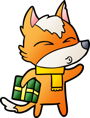 Bir insan tarafından çizilmiş tilki çizgi film karakteri.