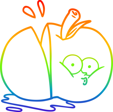 gökkuşağı gradyan çizgi çizimi Bir insan tarafından çizilmiş elma