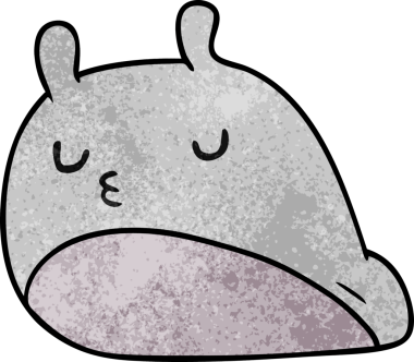 desenli çizgi film çizimi kawaii şişman sümüklü böcek bir insan tarafından çizilmiş.