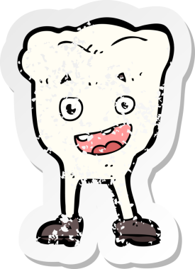 Bir insan tarafından çizilmiş bir karikatür dişinin gerilimli çıkartması.