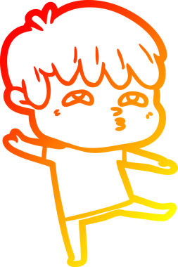 Bir insan tarafından çizilmiş, karikatür meraklısı bir adamın sıcak çizgi çizimi