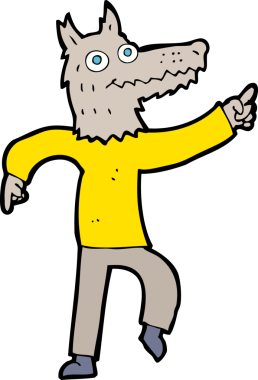 Bir insan tarafından çizilmiş bir kurt adam.