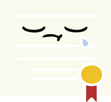 Bir insan tarafından çizilmiş mezuniyet diplomasının düz renkli retro karikatürü