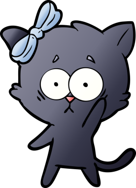 Bir insan tarafından çizilmiş çizgi film kedisi.