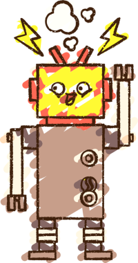 Bir insan tarafından çizilen robot tebeşiri.