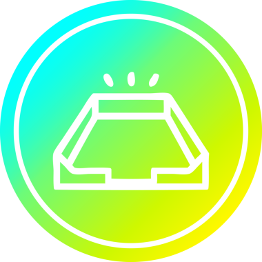 Bir insan tarafından çizilen serin gradyan bitiş ile tepsi dairesel simgesinde boş