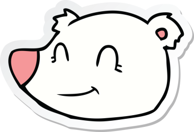 Bir insan tarafından çizilmiş kutup ayısı karikatürü.