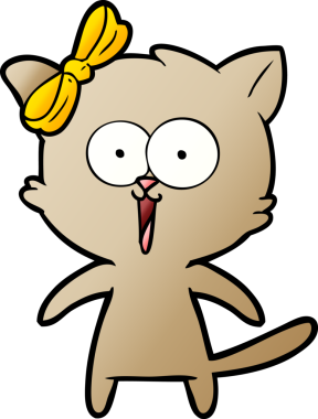 Bir insan tarafından çizilmiş çizgi film kedisi.