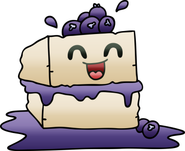 gradyan gölgeli çizgi film Mutlu pasta dilimi bir insan tarafından çizildi