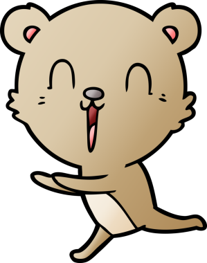 Bir insan tarafından çizilmiş mutlu çizgi film ayısı.