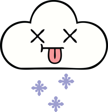 Bir insan tarafından çizilmiş güzel bir kar bulutu karikatürü