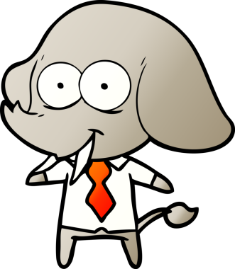 Bir insan tarafından çizilmiş mutlu çizgi film fili patronu.