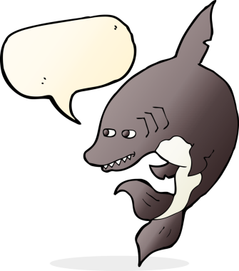 Bir insan tarafından çizilmiş komik bir köpek balığı.