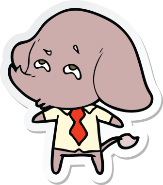 Bir insan tarafından çizilmiş bir fil patronunun çıkartması.