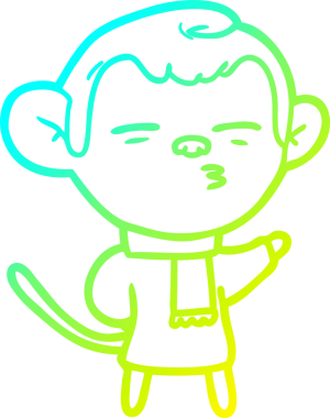 Bir insan tarafından çizilmiş şüpheli bir maymunun soğuk gradyan çizimi