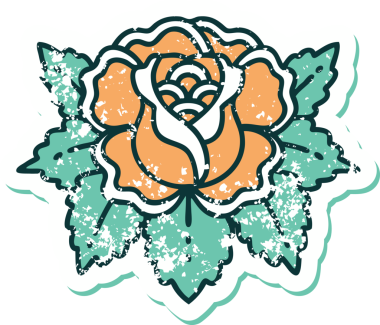 Bir insan tarafından çizilmiş bir gülün sembolik dövmeli görüntüsü.