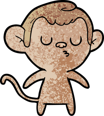 Bir insan tarafından çizilmiş çizgi maymun.