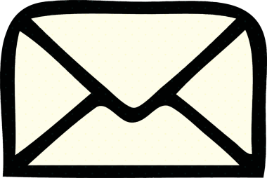 Bir insan tarafından çizilmiş kağıt bir zarfın çizgi roman tarzı karikatürü