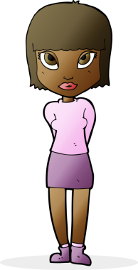 Bir insan tarafından çizilmiş karikatür kadın.