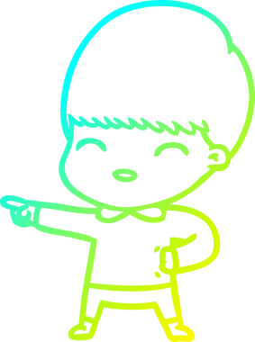 Bir insan tarafından çizilmiş mutlu çizgi film çocuğu çizimi.