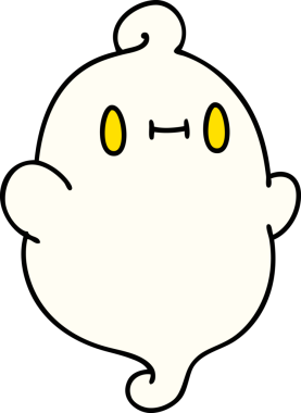 Bir insan tarafından çizilmiş mutlu bir cadılar bayramı hayaletinin çizgi filmi.