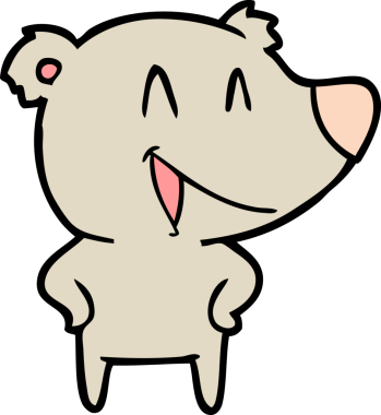 Bir insan tarafından çizilmiş gülen ayı çizgi filmi.