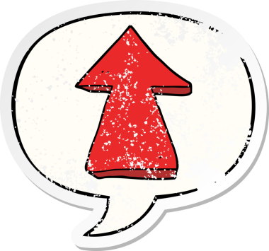 Konuşma baloncuğu olan bir çizgi film, bir insan tarafından çizilmiş sıkıntılı eski bir çıkartmayı işaret ediyor